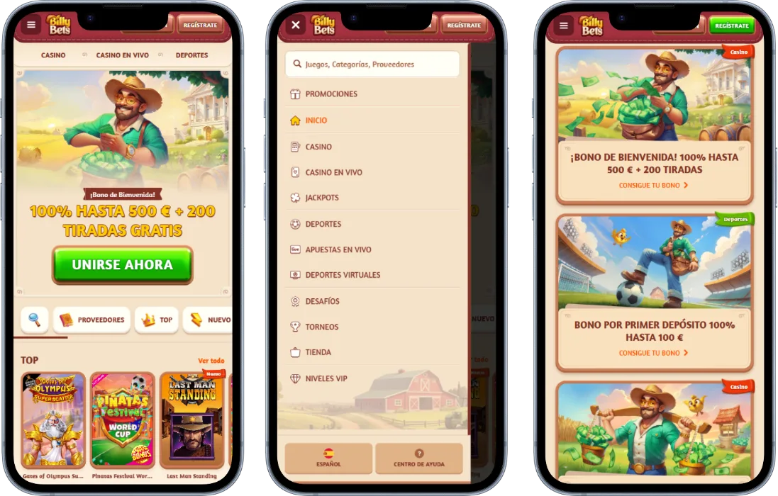BillyBets Casino Versión para móviles BillyBets Casino Versión para móviles